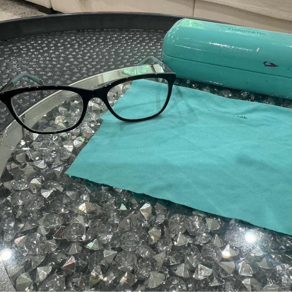 Tiffany TF2215B eyeglasses Havana on Tiffany blue